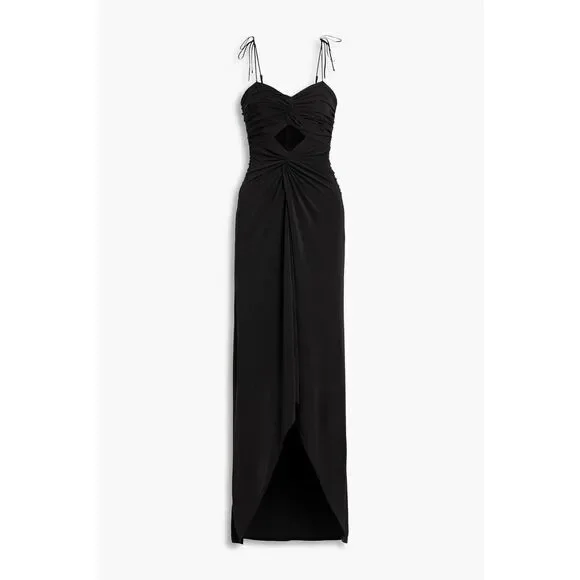 Cinq a Sept Harlin Black Cut-Out Hi-Low Evening Gown 6